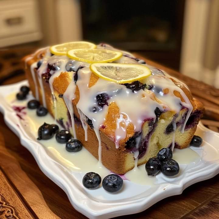 Lemon Blueberry Loaf with Lemon Glaze